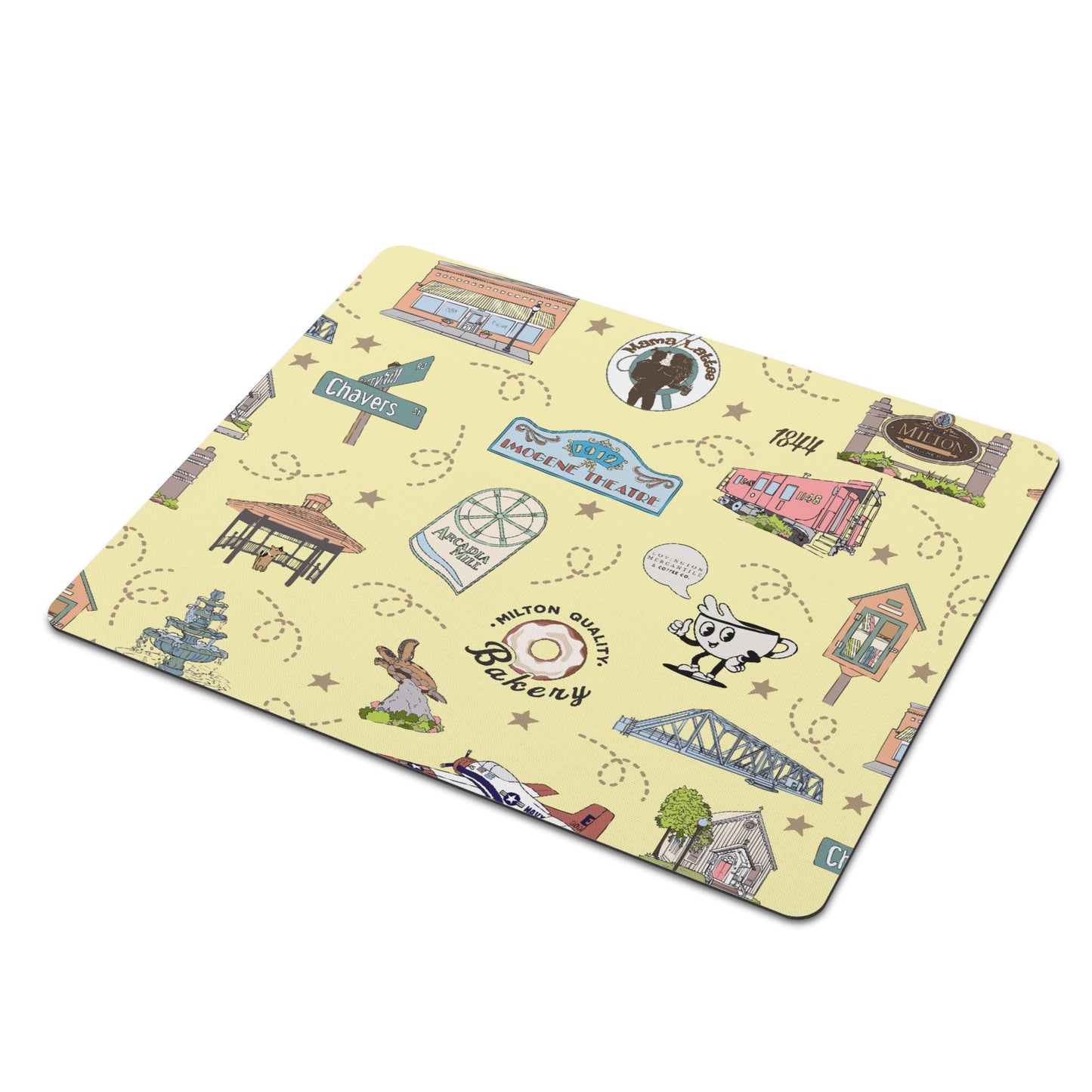 Mouse Pad with Milton, in soft yellow