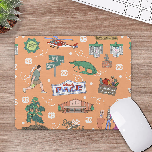 Mouse Pad with Pace, in coral