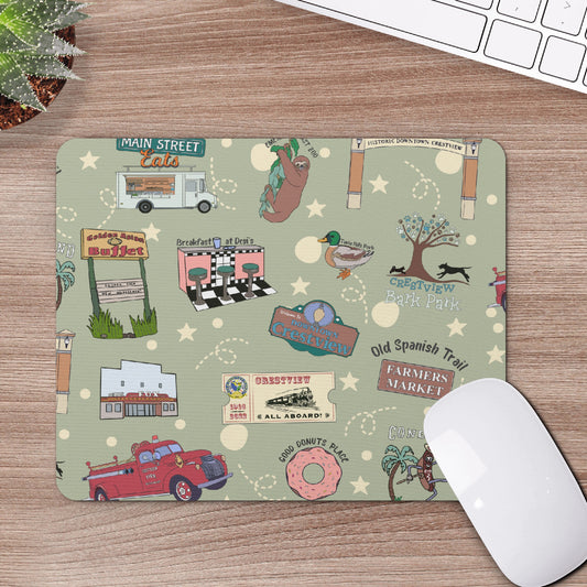 Mouse Pad with Crestview, FL in olive