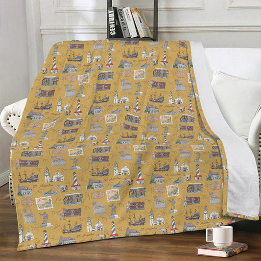 Minky Blanket with St. Augustine, FL in mustard