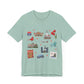 Unisex Jersey Short Sleeve Tee with Chicago, Illinois IL landmarks print