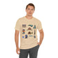 Unisex Jersey Short Sleeve Tee with Charlotte, North Carolina NC landmarks print
