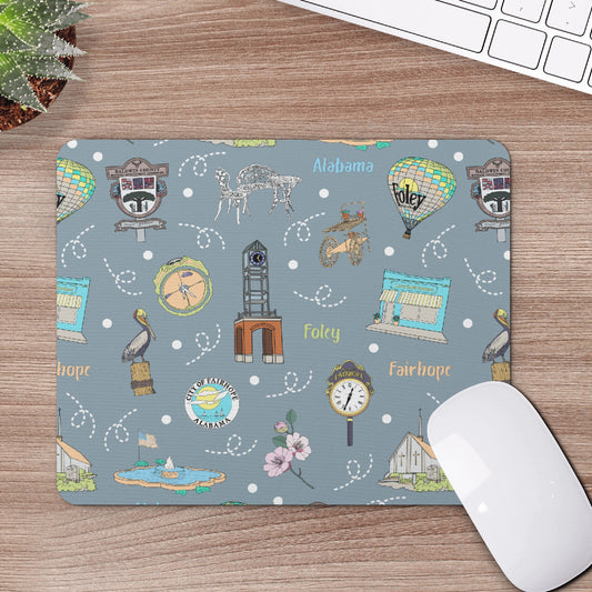 Mouse Pad with Fairhope & Foley, AL in grey