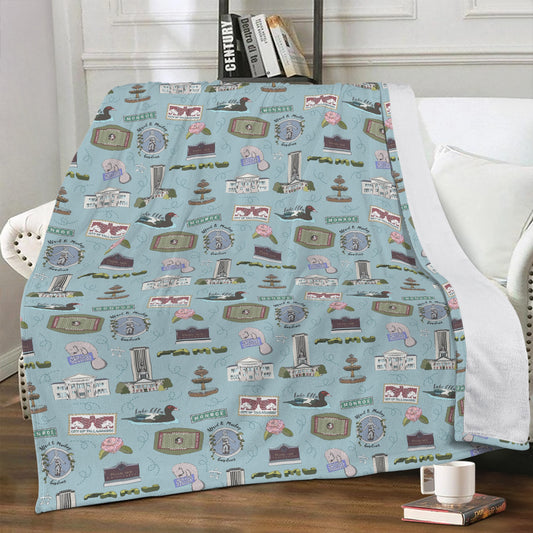 Minky Blanket with Tallahassee FL in blue