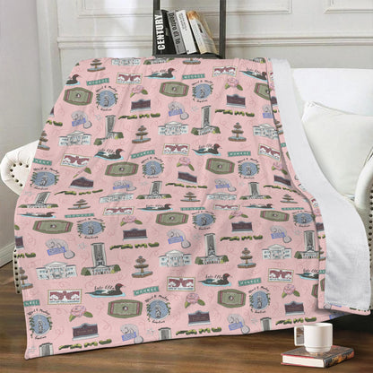 Minky Blanket with Tallahassee FL in pink