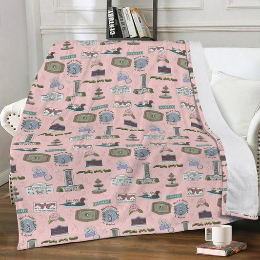 Minky Blanket with Tallahassee FL in pink