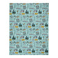 Minky Blanket with New Jersey cities in light teal