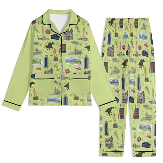 Unisex Adult Pajama Set with Louisville, KY in lime