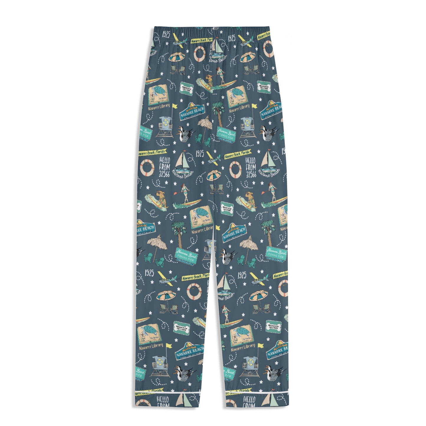 Unisex Adult Pajama Set with Navarre Beach, FL in navy