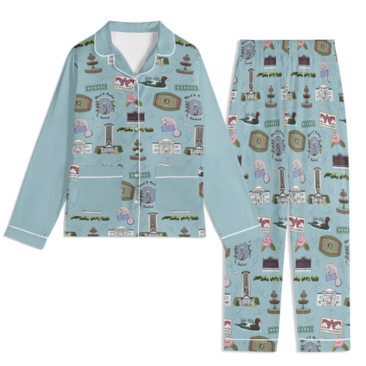 Unisex Adult Pajama Set with Tallahassee, FL in blue