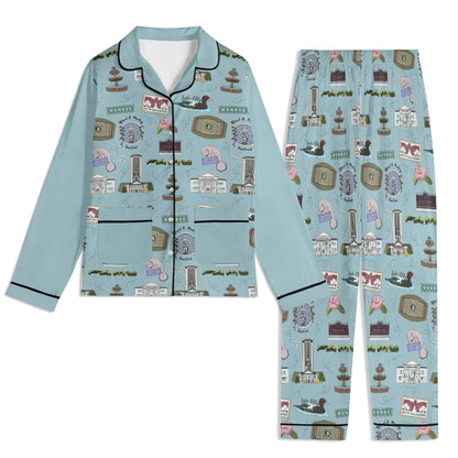 Unisex Adult Pajama Set with Tallahassee, FL in blue