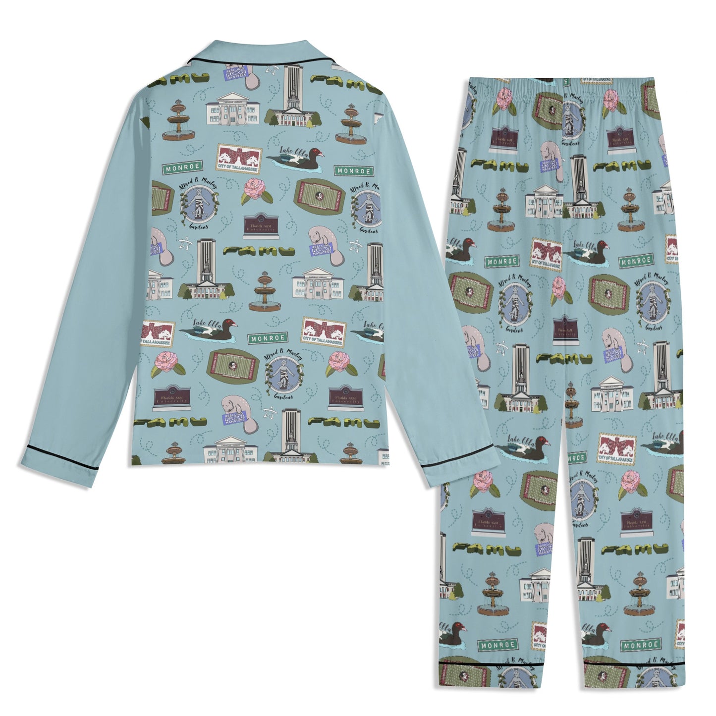 Unisex Adult Pajama Set with Tallahassee, FL in blue