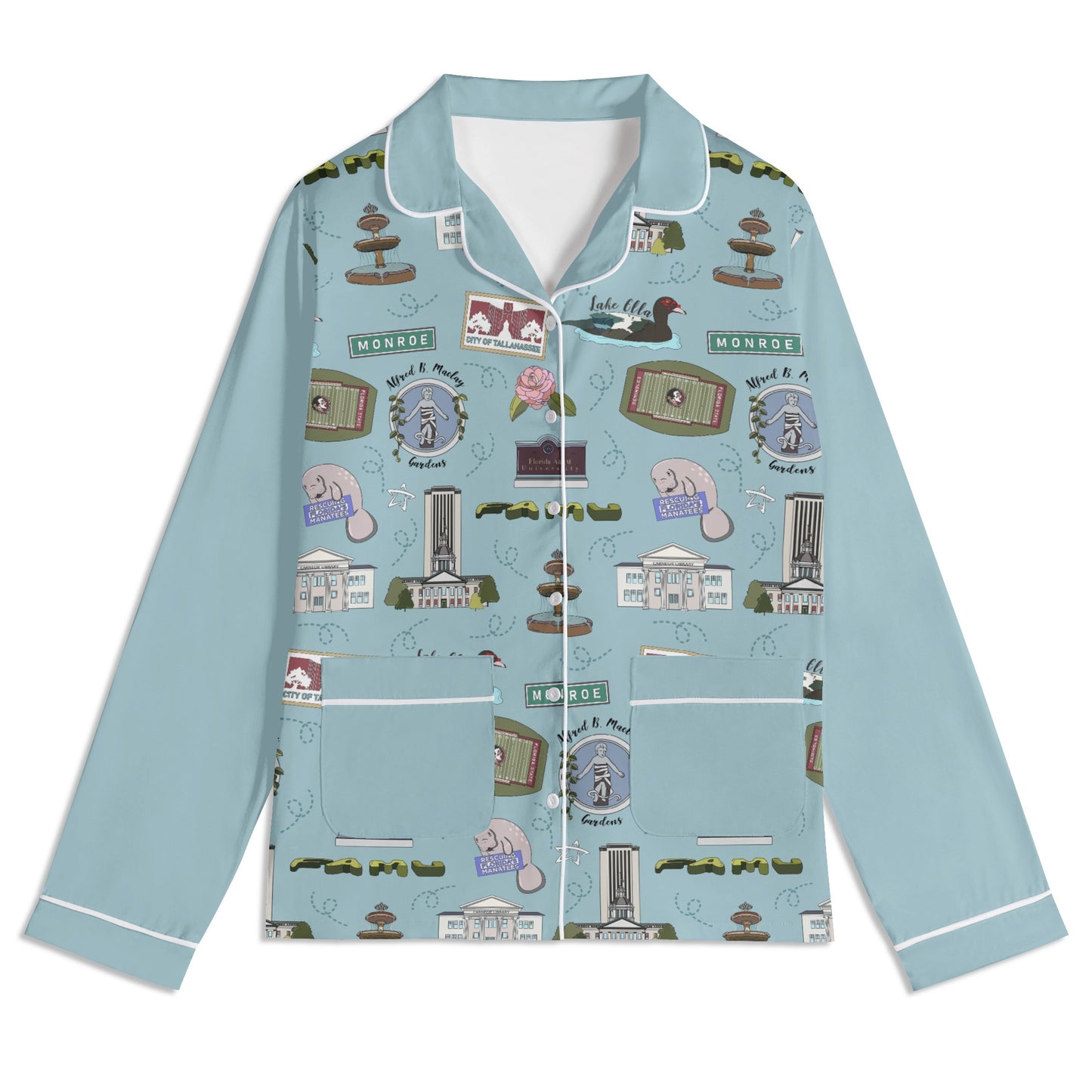 Unisex Adult Pajama Set with Tallahassee, FL in blue