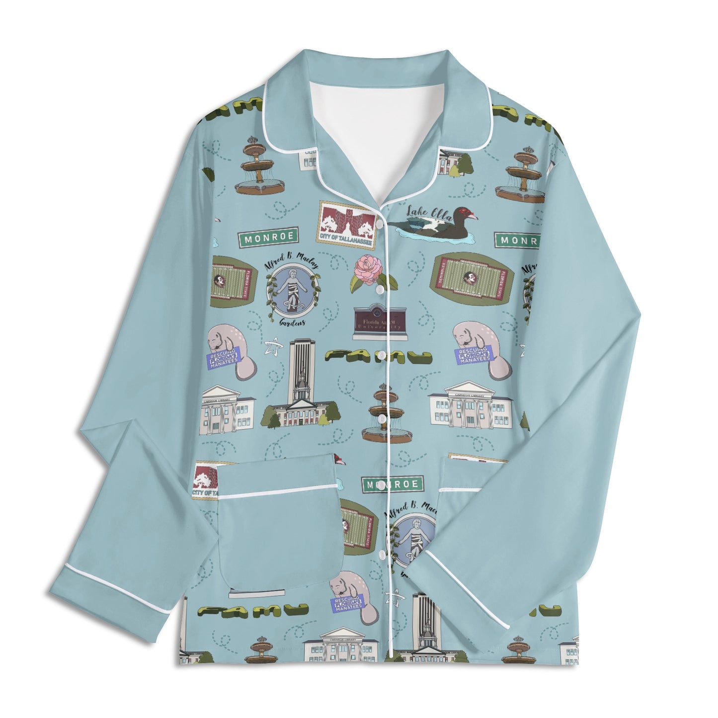 Unisex Adult Pajama Set with Tallahassee, FL in blue