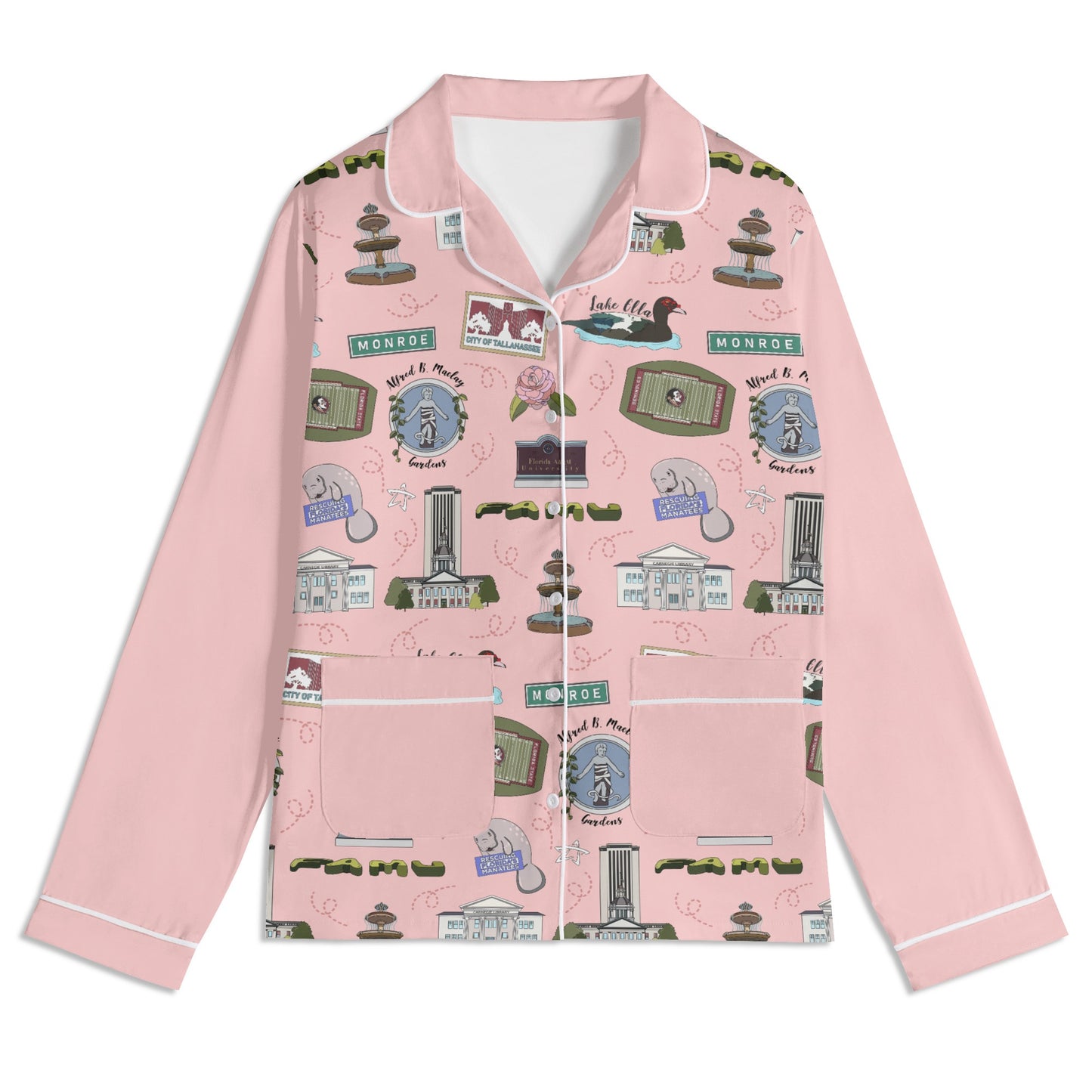 Unisex Adult Pajama Set with Tallahassee, FL in pink