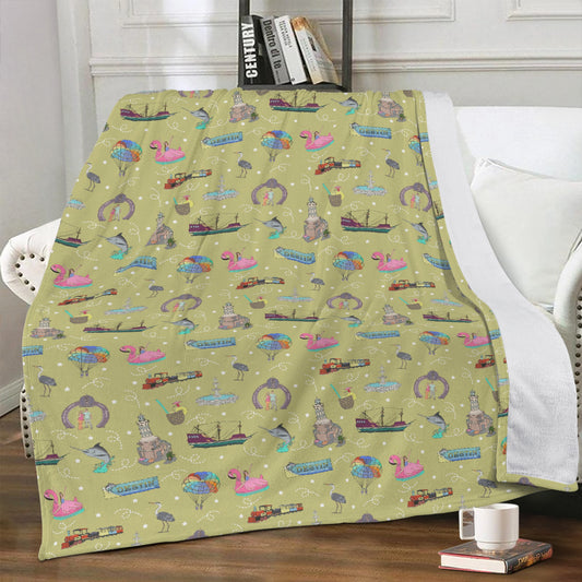 Minky Blanket with Destin, FL in lime