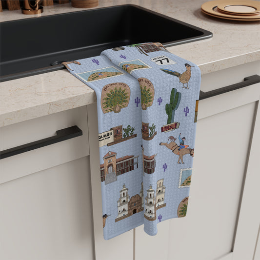 Kitchen Towel with Tucson, Arizona AZ in blue