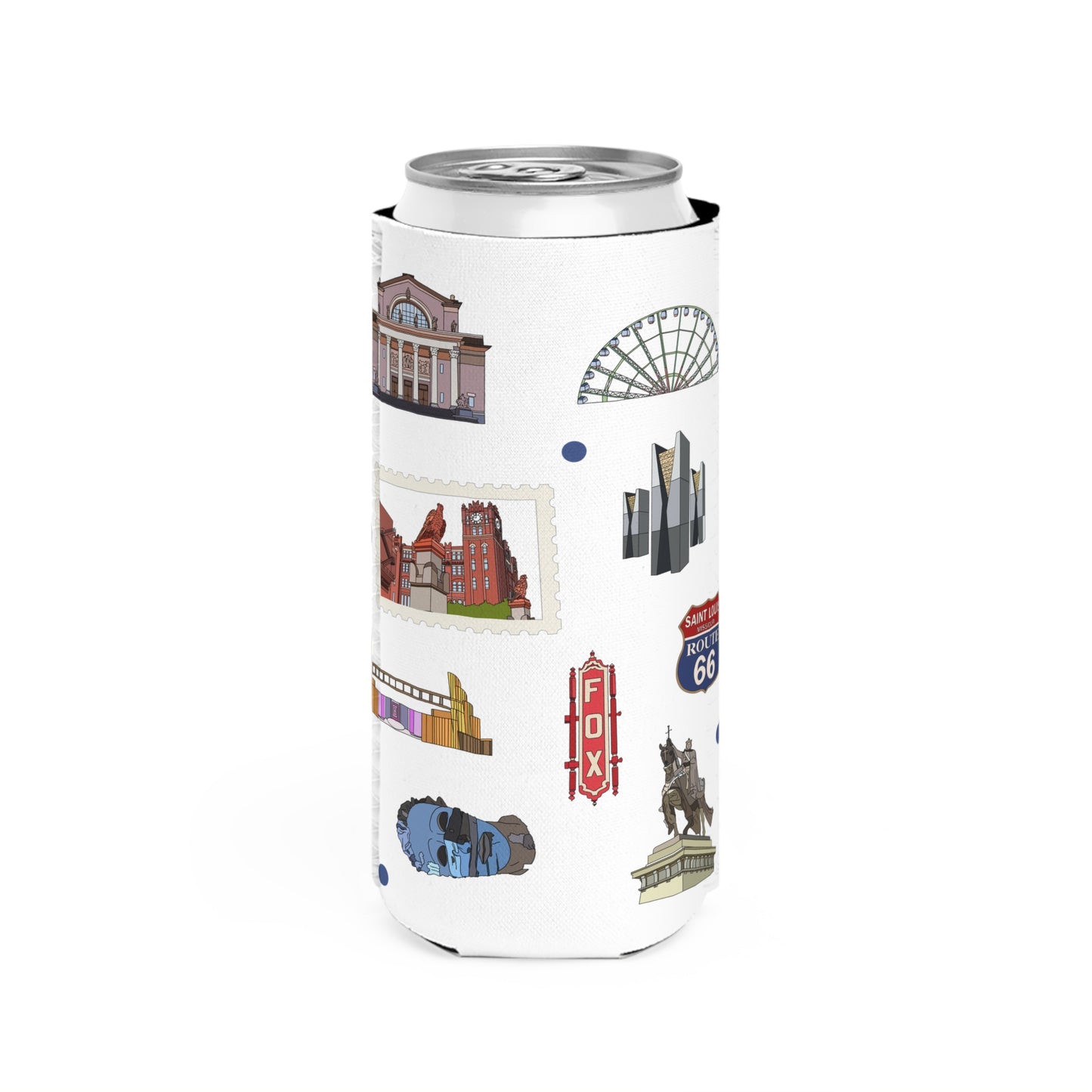 Slim Can Cooler with St. Louis, Missouri MO