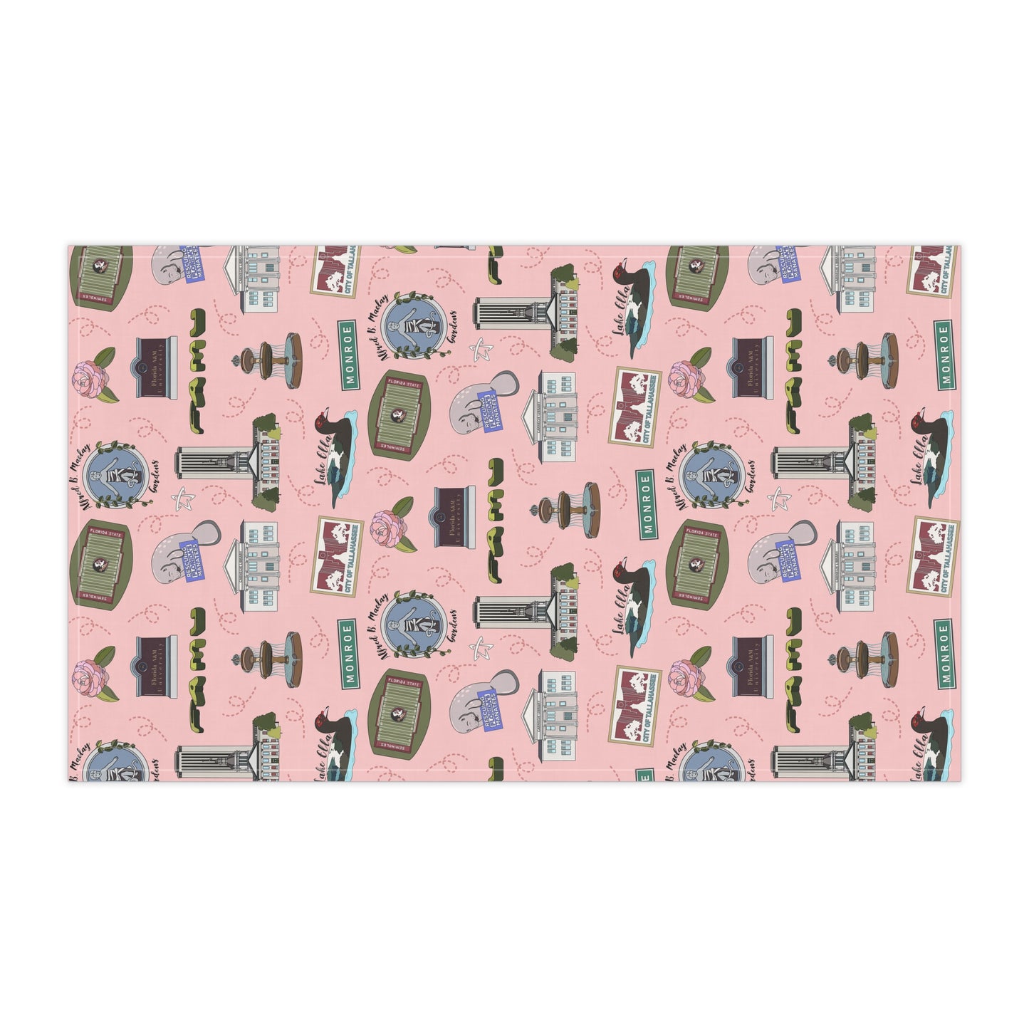 Kitchen Towel with Tallahassee, FL in pink