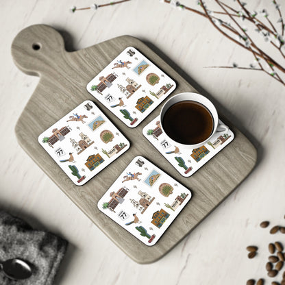 Set of 4 Ceramic Mug Coasters with Tucson, Arizona AZ