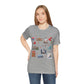 Unisex Jersey Short Sleeve Tee with Chicago, Illinois IL landmarks print