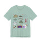 Unisex Jersey Short Sleeve Tee with Janesville, Wisconsin WI landmarks print