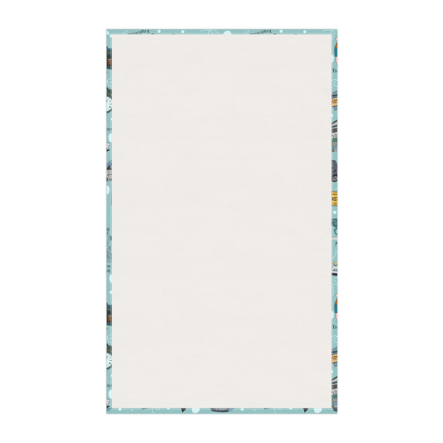 Kitchen Towel with New Jersey in light teal