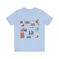 Unisex Jersey Short Sleeve Tee with Chicago, Illinois IL landmarks print