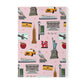 Paperback notebook with New York City, Manhattan, Brooklyn NY landmarks in pink 150 lined pages