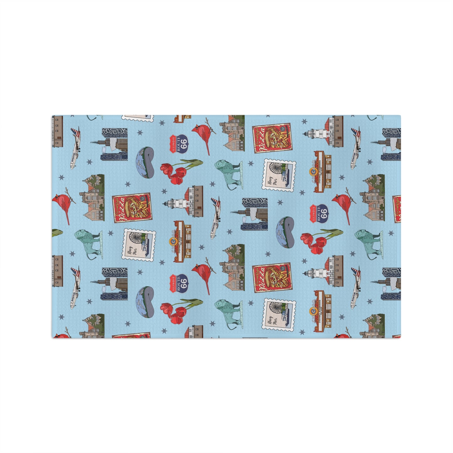 Kitchen Towel with Chicago, Illinois IL in sky