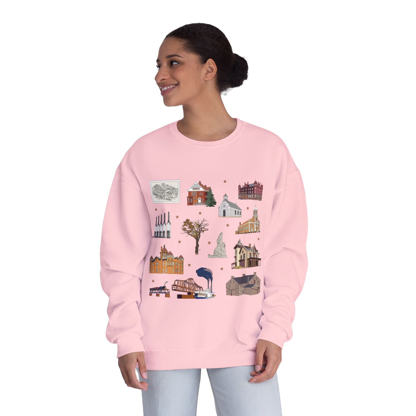 Unisex NuBlend® Crewneck Sweatshirt with South St. Paul, Mendota, Hastings, Hampton, Inver Grove Heights near the Minneapolis Minnesota MN in assorted colors