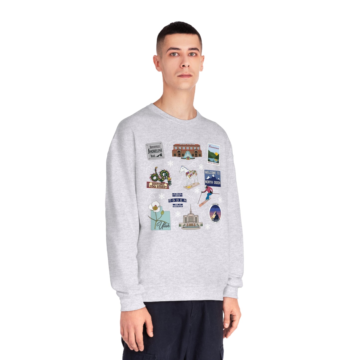 Unisex NuBlend® Crewneck Sweatshirt with Ogden, UT in assorted colors