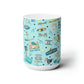 Ceramic Mug 15oz with Navarre Beach, FL in sky blue