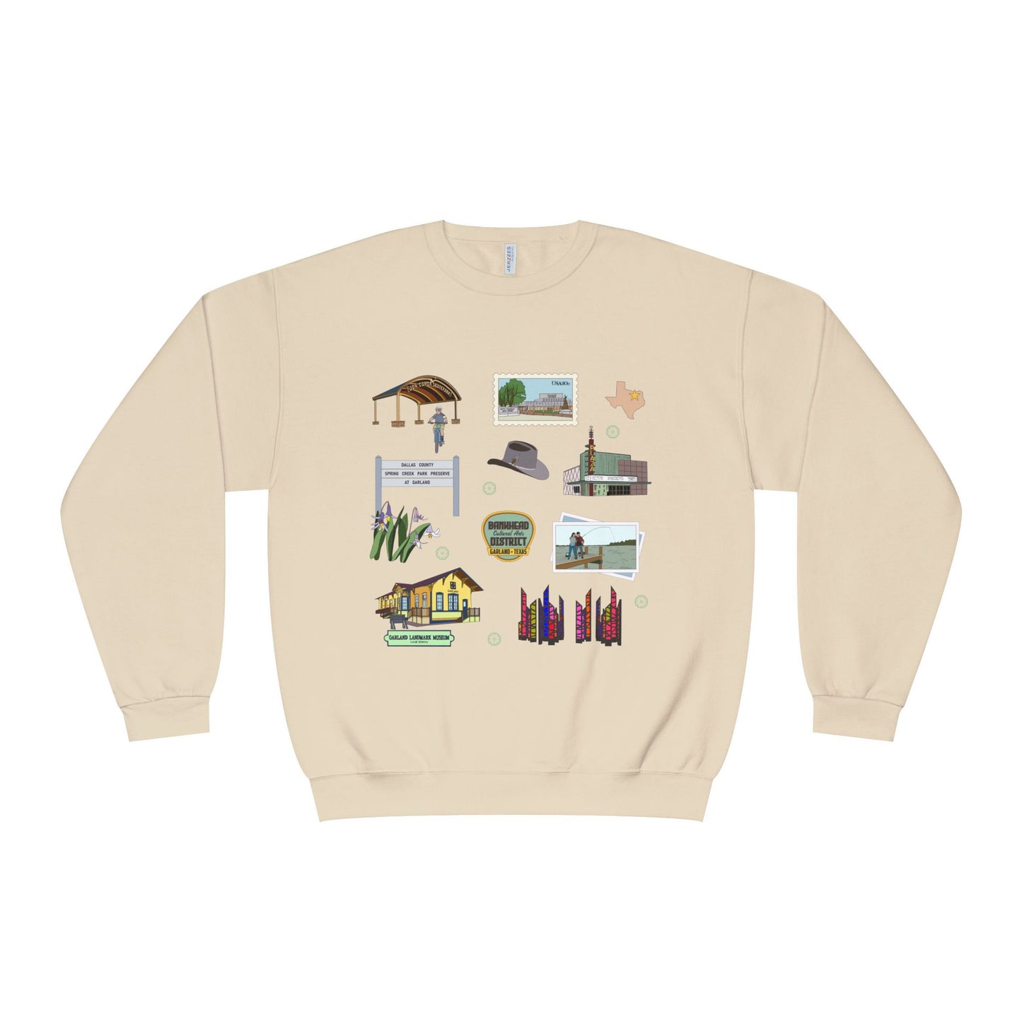 Unisex NuBlend® Crewneck Sweatshirt with Garland, Texas TX in assorted colors