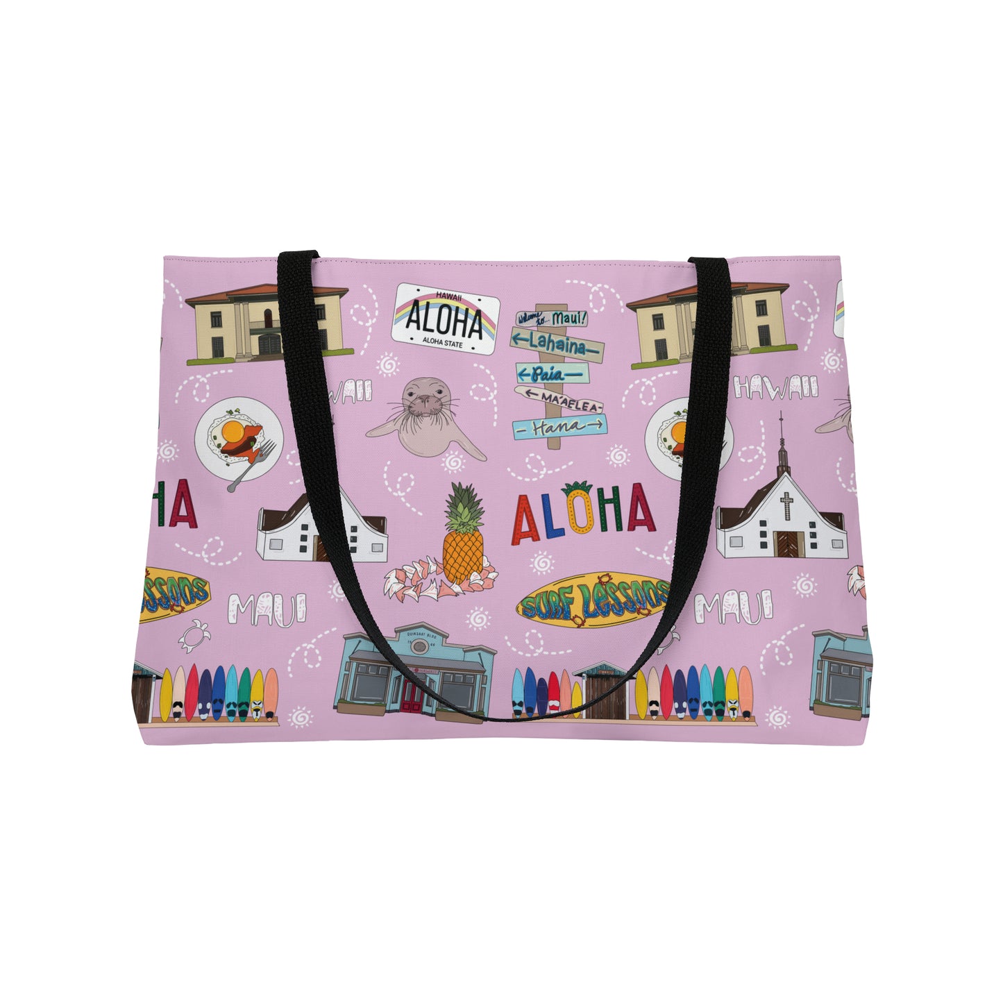 Tote Bag with Maui, HI in pink