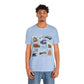 Unisex Jersey Short Sleeve Tee with Asheville, North Carolina NC landmarks print