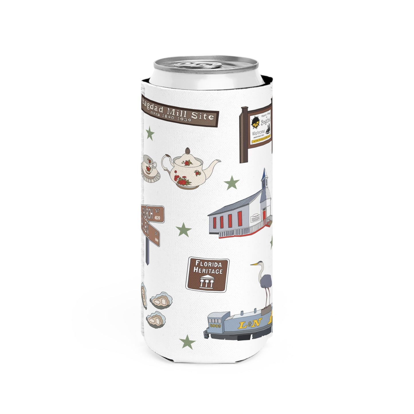 Slim Can Cooler with Bagdad, Florida FL