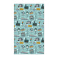 Kitchen Towel with New Jersey in light teal