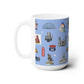 Ceramic Mug 15oz with St. Louis, Missouri MO in cornflower blue