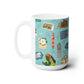 Ceramic Mug 15oz with Atlanta, GA in turquoise