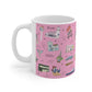 Ceramic Mug 11oz with Pensacola, FL in pink