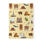Paperback notebook with Santa Fe, New Mexico NM landmarks in crayola's lemon yellow 150 lined pages