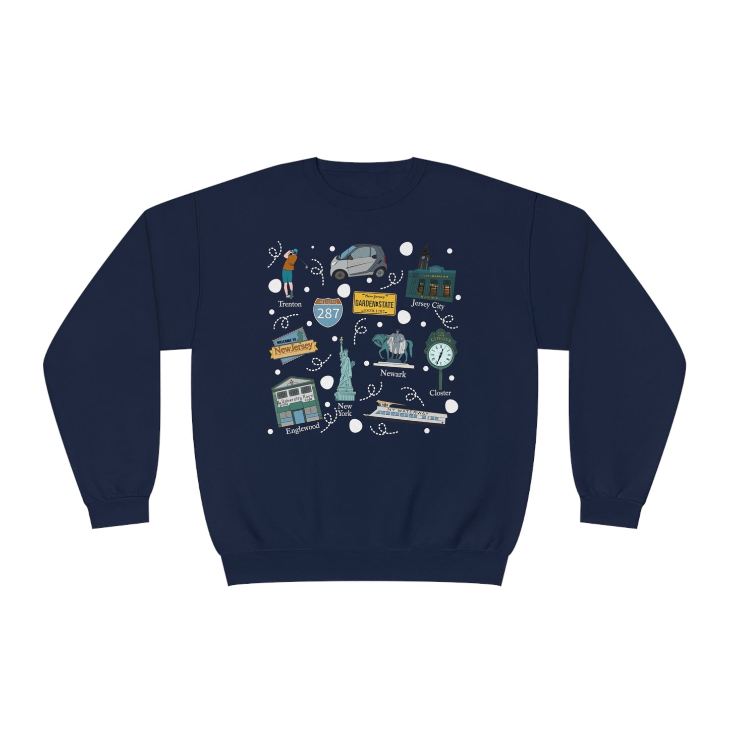 Unisex NuBlend® Crewneck Sweatshirt with New Jersey in assorted colors