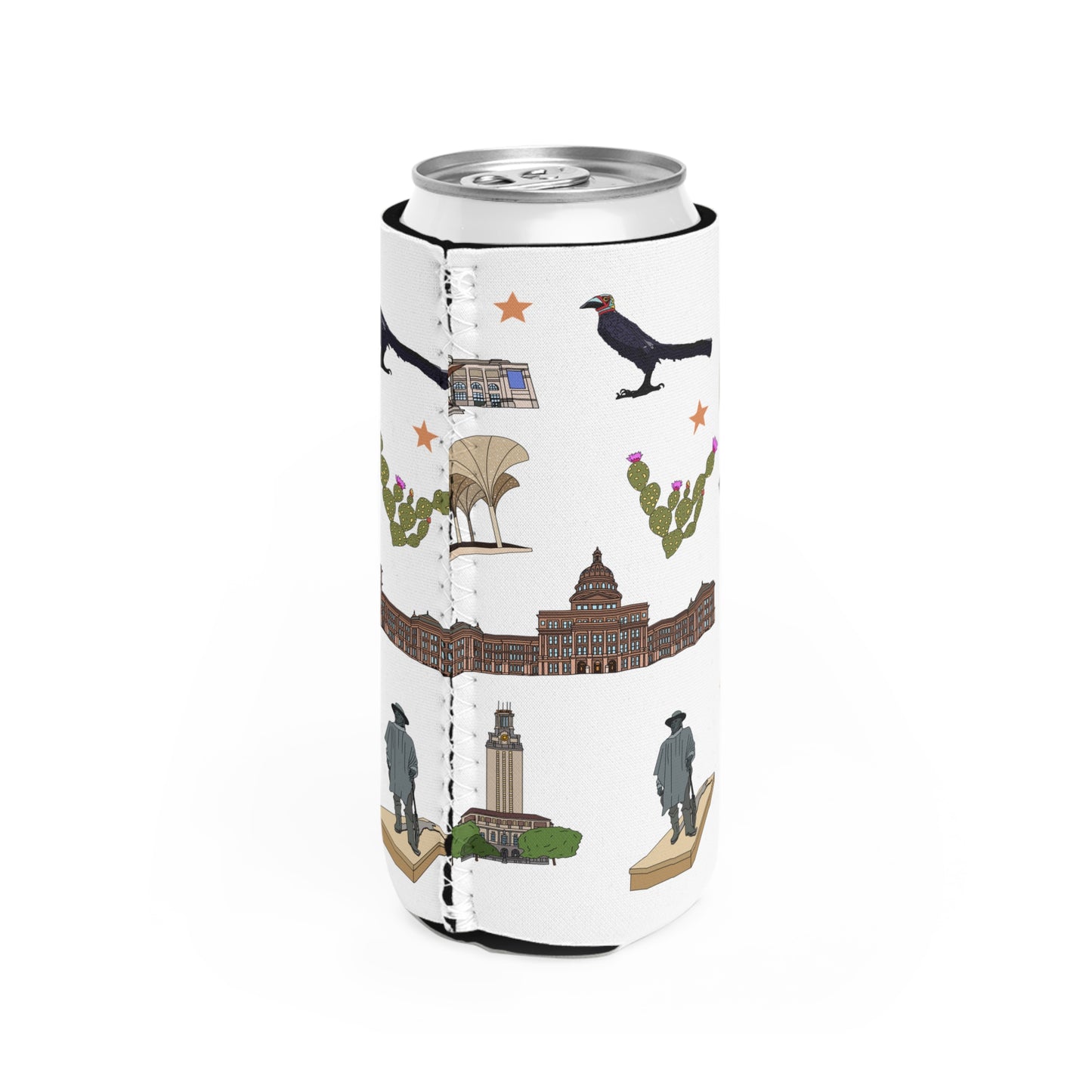 Slim Can Cooler with Austin, Texas TX