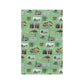 Kitchen Towel with Garland, Texas TX in lime