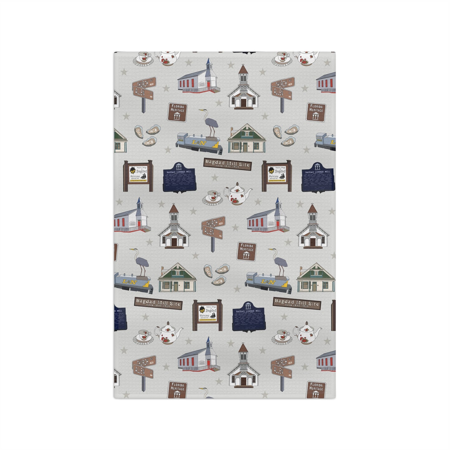 Kitchen Towel with Bagdad, Florida FL in grey