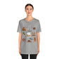 Unisex Jersey Short Sleeve Tee with Santa Fe, New Mexico NM landmarks print