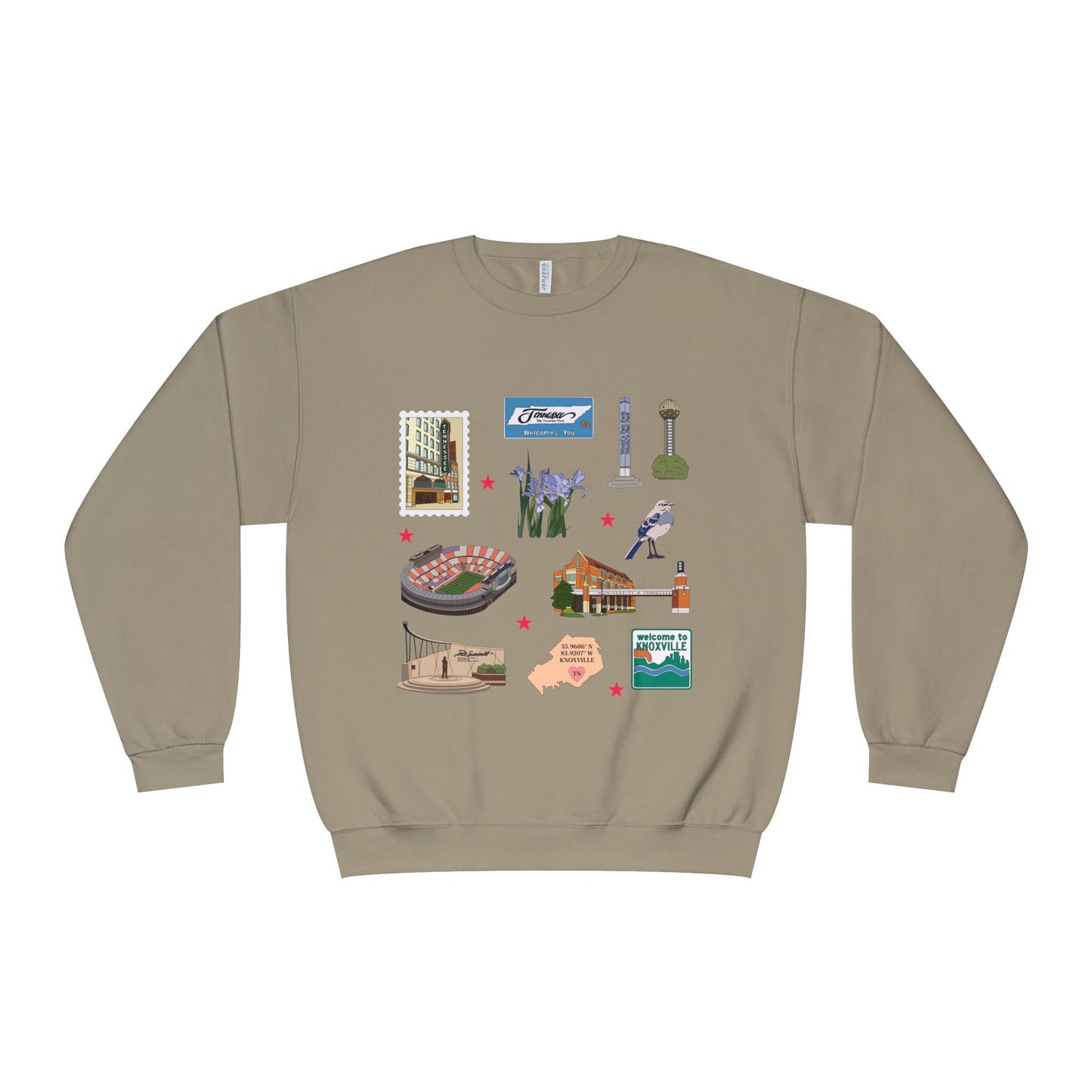 Unisex NuBlend® Crewneck Sweatshirt with Knoxville, Tennessee TN in assorted colors