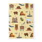 Paperback notebook with Santa Fe, New Mexico NM landmarks in crayola's lemon yellow 150 lined pages