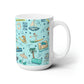 Ceramic Mug 15oz with Navarre Beach, FL in sky blue